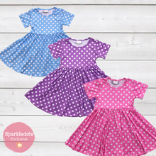Load image into Gallery viewer, Polka Dot Twirly Dress - Purple (SWS5040)-Dresses-Sparkledots-sparkledots