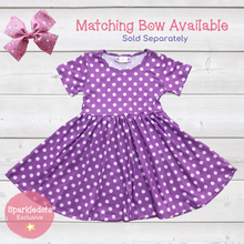 Load image into Gallery viewer, Polka Dot Twirly Dress - Purple (SWS5040)-Dresses-Sparkledots-sparkledots