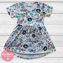 Load image into Gallery viewer, Light Blue Floral Tunic (SWS1034)-Dresses-Sparkledots-sparkledots