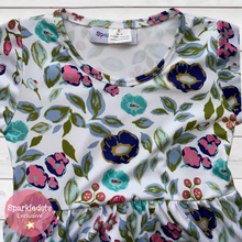Load image into Gallery viewer, Light Blue Floral Tunic (SWS1034)-Dresses-Sparkledots-sparkledots