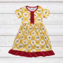 Load image into Gallery viewer, Happy Daisies in Glasses Ruffle Dress (SWS5028)-Dresses-Sparkledots-sparkledots