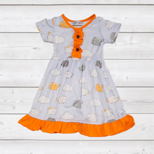 Load image into Gallery viewer, Cats in the Clouds Ruffle Dress (SWS5031)-Dresses-Sparkledots-sparkledots