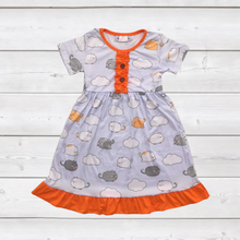 Load image into Gallery viewer, Cats in the Clouds Ruffle Dress (SWS5031)-Dresses-Sparkledots-sparkledots