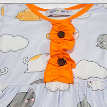 Load image into Gallery viewer, Cats in the Clouds Ruffle Dress (SWS5031)-Dresses-Sparkledots-sparkledots