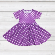 Load image into Gallery viewer, Polka Dot Twirly Dress - Purple (SWS5040)-Dresses-Sparkledots-sparkledots