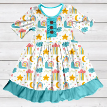 Load image into Gallery viewer, Snails & Rainbows Ruffle Dress (SWS5027)-Dresses-Sparkledots-sparkledots