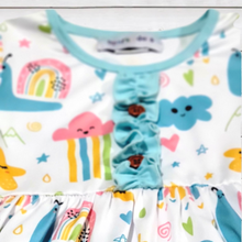 Load image into Gallery viewer, Snails & Rainbows Ruffle Dress (SWS5027)-Dresses-Sparkledots-sparkledots