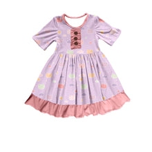 Load image into Gallery viewer, Kitties in the Night Sky Ruffle Dress (SWS5026)-Dresses-Sparkledots-sparkledots