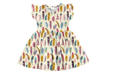 Load image into Gallery viewer, Pretty Feathers Ruffle Sleeve Dress (SWS5025)-Dresses-Sparkledots-sparkledots
