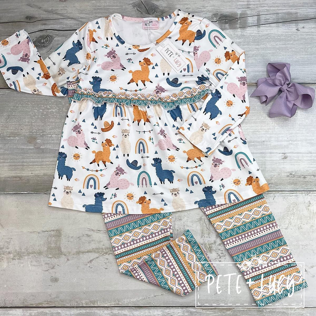 Party like a llama pant set size 12/18m