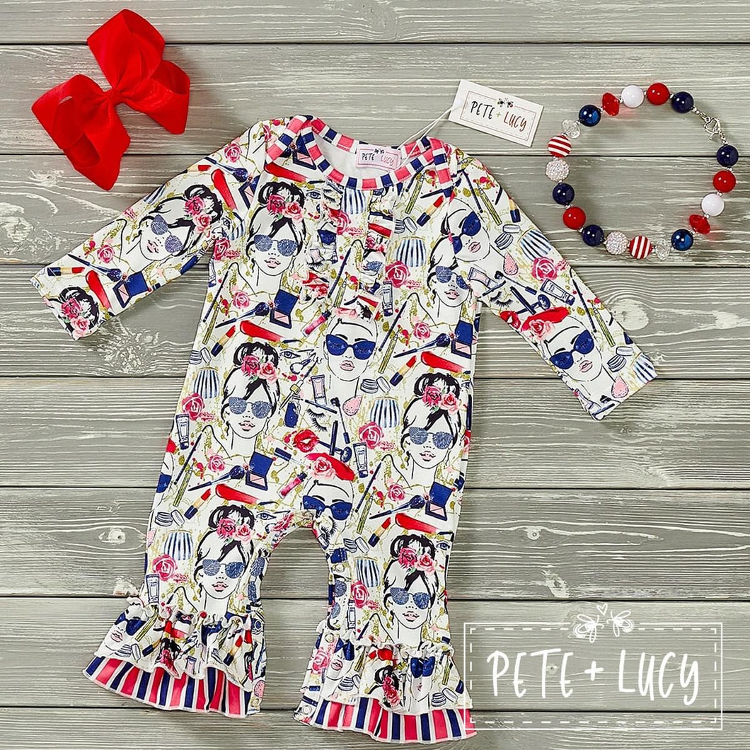 Glamour Stripes romper 3/6m