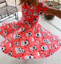 Load image into Gallery viewer, Vday Puppy Twirly dress
