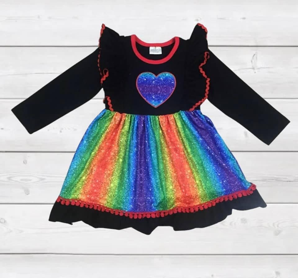 Faux sequins heart dress