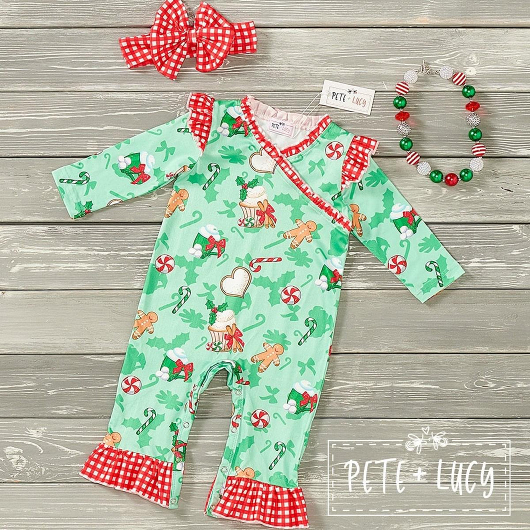 Christmas Sweets girl romper **PREORDER