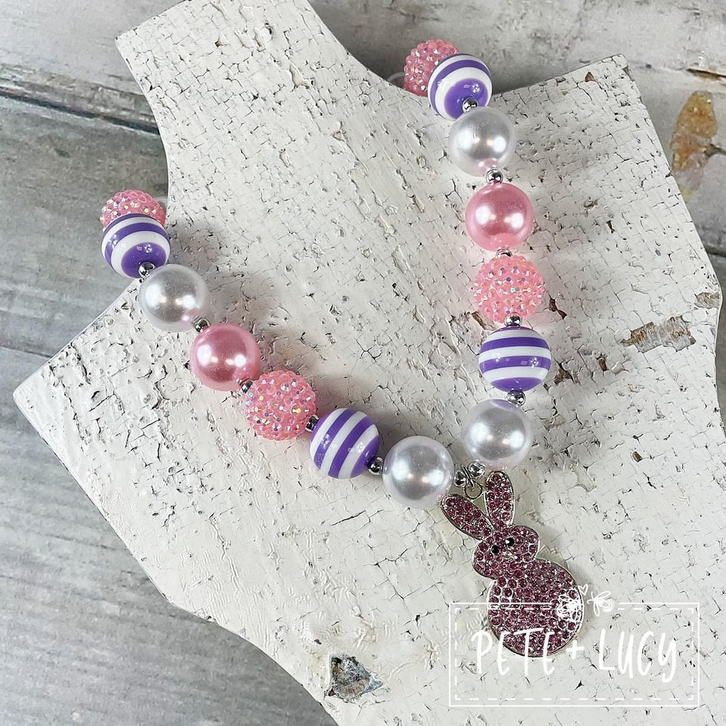 Bunny Pendant Bubblegum Necklace