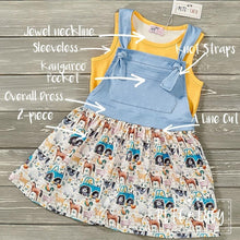 Load image into Gallery viewer, Down on the Farm Girls Romper *pre order
