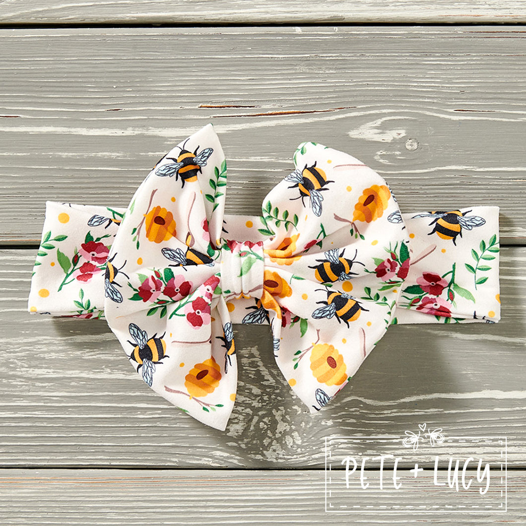 Burgundy Bees Headband **PREORDER