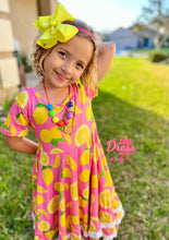 Load image into Gallery viewer, Lemon Twirly Dress
