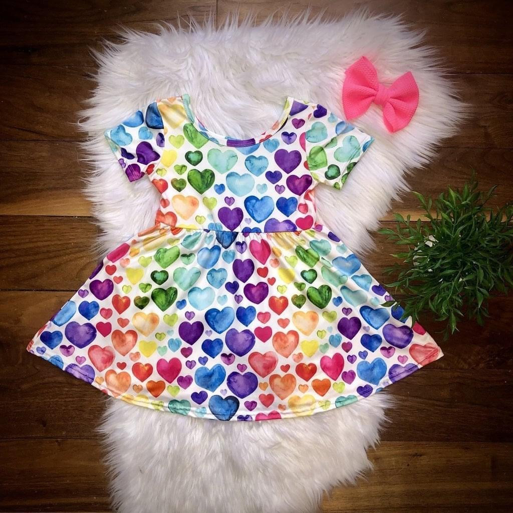 Watercolor heart dress