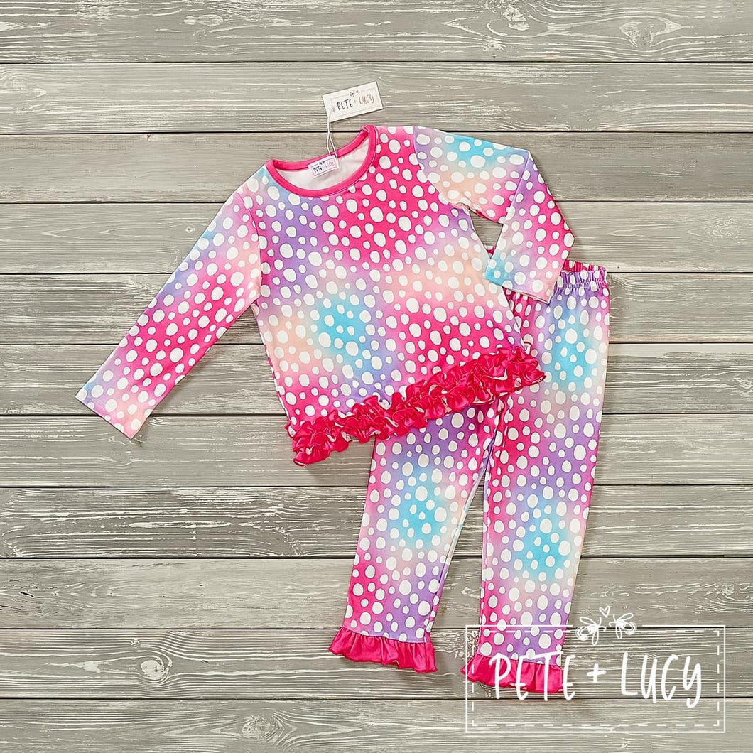 Rainbow Spots-long sleeves**Pre Order