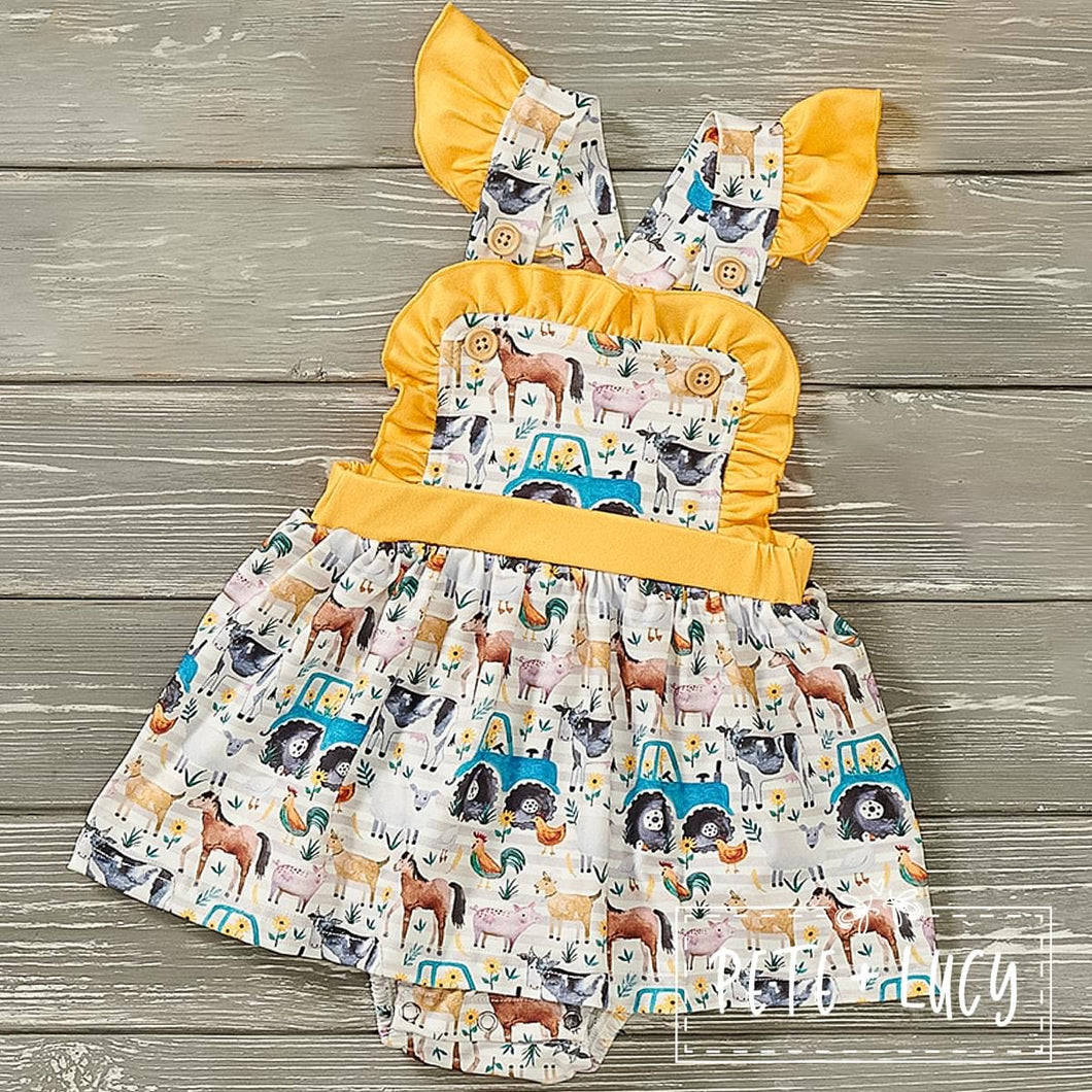 Down on the Farm Infant Romper *pre order