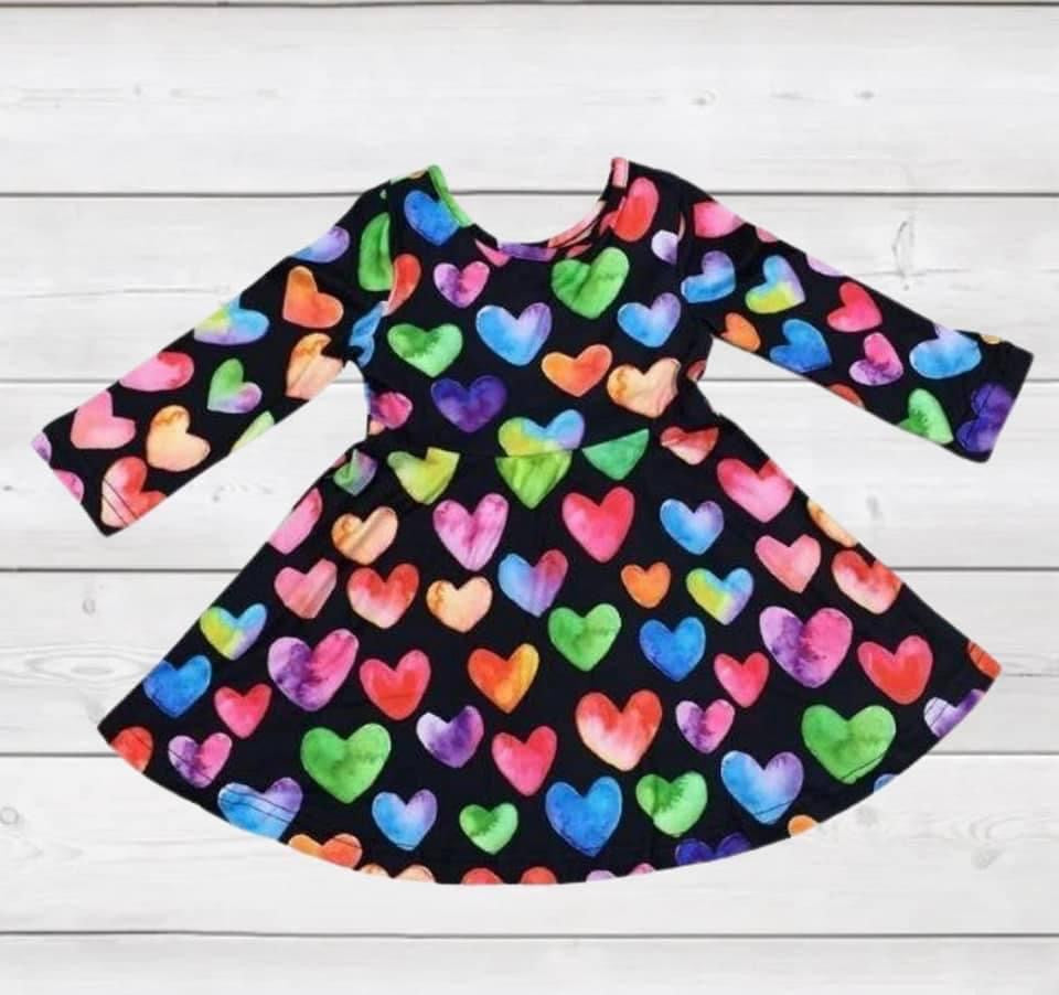 Long Sleeve Watercolor Hearts