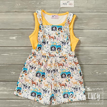 Load image into Gallery viewer, Down on the Farm Girls Romper *pre order
