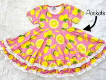 Load image into Gallery viewer, Lemon Twirly Dress

