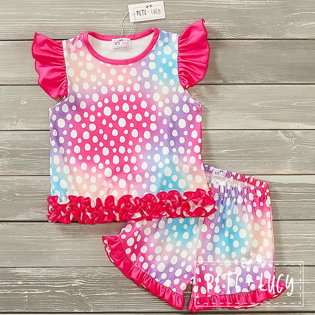 Rainbow Spots-short sleeves**Pre Order