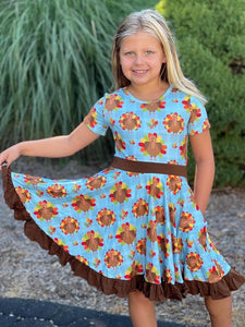 Gobble, Gobble twirly dress **PREORDER**