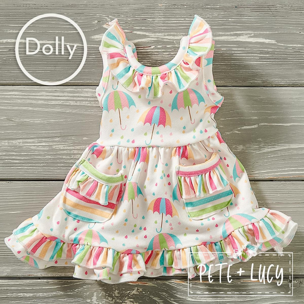 Rainbow Rain Dolly Dress