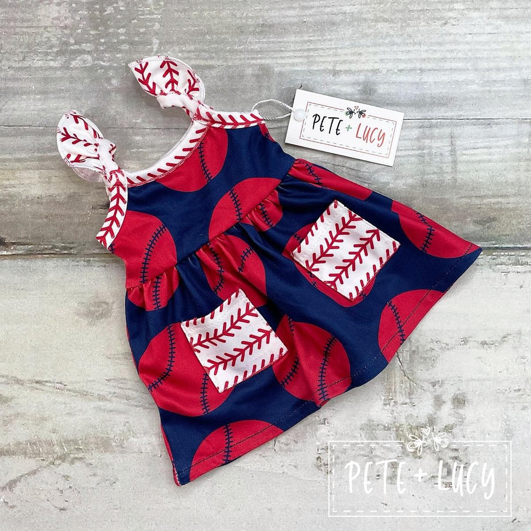 Take me out to the Ballgame Doll Dress