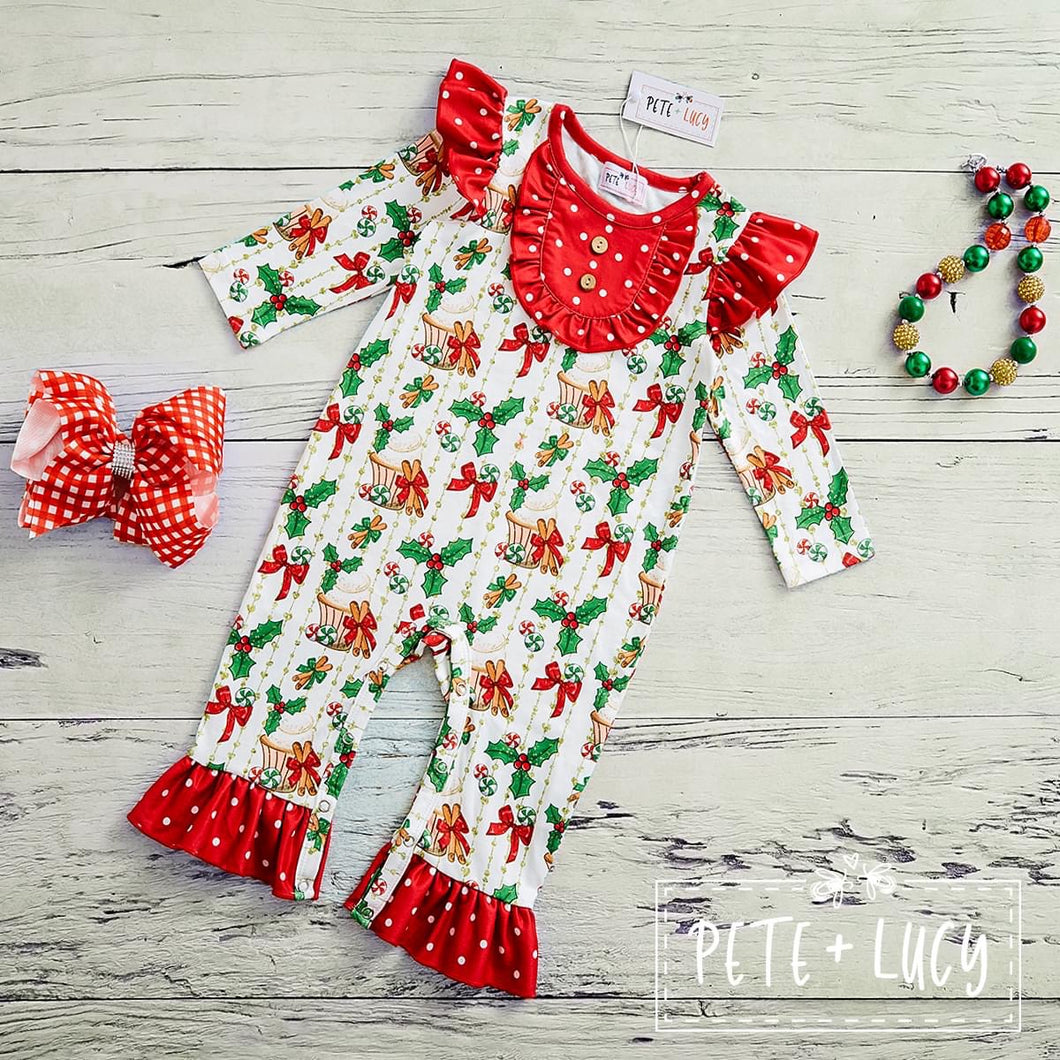 Christmas Mistletoe romper **PREORDER