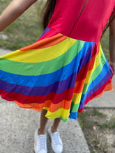 Load image into Gallery viewer, Red Rainbow Twirly Dress
