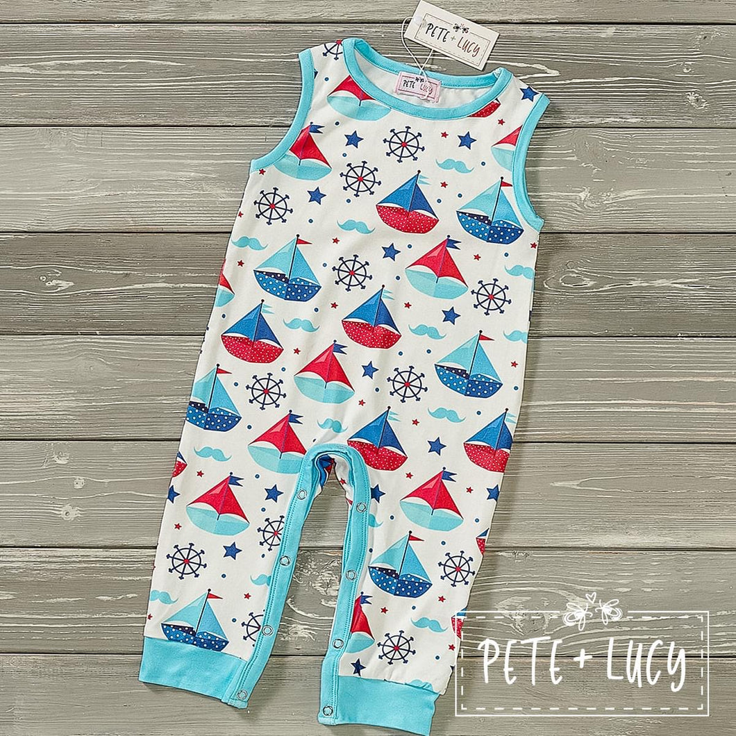 Come Sail with Me Boy Romper **Pre Order
