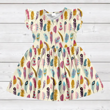 Load image into Gallery viewer, Pretty Feathers Ruffle Sleeve Dress (SWS5025)-Dresses-Sparkledots-sparkledots
