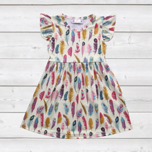 Load image into Gallery viewer, Pretty Feathers Ruffle Sleeve Dress (SWS5025)-Dresses-Sparkledots-sparkledots
