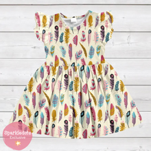 Load image into Gallery viewer, Pretty Feathers Ruffle Sleeve Dress (SWS5025)-Dresses-Sparkledots-sparkledots
