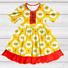 Load image into Gallery viewer, Happy Daisies in Glasses Ruffle Dress (SWS5028)-Dresses-Sparkledots-sparkledots
