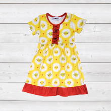 Load image into Gallery viewer, Happy Daisies in Glasses Ruffle Dress (SWS5028)-Dresses-Sparkledots-sparkledots

