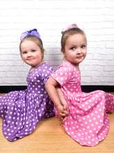 Load image into Gallery viewer, Polka Dot Twirly Dress - Purple (SWS5040)-Dresses-Sparkledots-sparkledots
