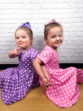 Load image into Gallery viewer, Polka Dot Twirly Dress - Purple (SWS5040)-Dresses-Sparkledots-sparkledots
