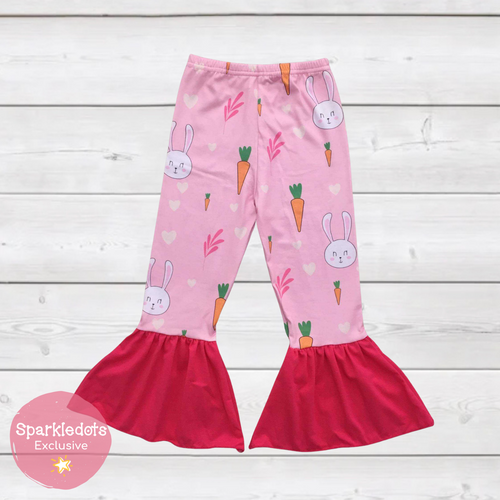 Bunnies and Carrots Bells (SWS5042)-Pants-Sparkledots-sparkledots