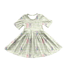 Load image into Gallery viewer, Cute Bunnies on Sage Twirly Dress (SWS5044)-Dresses-Sparkledots-sparkledots
