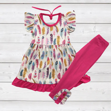 Load image into Gallery viewer, Pretty Feathers Ruffle Sleeve Outfit (SWS5046)-Outfit Sets-Sparkledots-sparkledots
