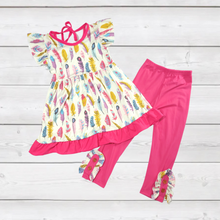 Load image into Gallery viewer, Pretty Feathers Ruffle Sleeve Outfit (SWS5046)-Outfit Sets-Sparkledots-sparkledots
