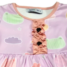Load image into Gallery viewer, Kitties in the Night Sky Ruffle Dress (SWS5026)-Dresses-Sparkledots-sparkledots
