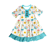 Load image into Gallery viewer, Snails &amp; Rainbows Ruffle Dress (SWS5027)-Dresses-Sparkledots-sparkledots
