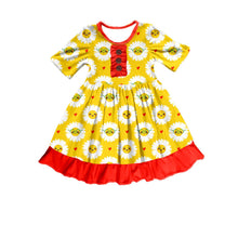 Load image into Gallery viewer, Happy Daisies in Glasses Ruffle Dress (SWS5028)-Dresses-Sparkledots-sparkledots
